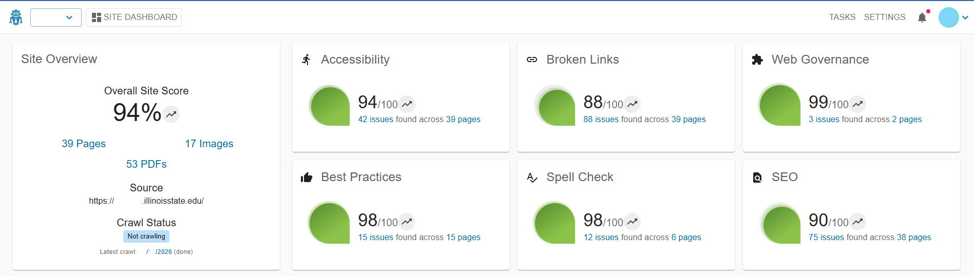 Screenshot of Dubbot Dashboard