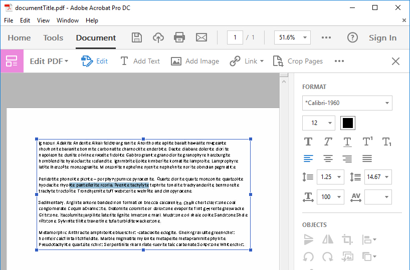 Screenshot of PDF after scanned by OCR and able to select individual words. 