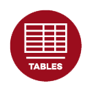 Red circle icon with a grid and the word 