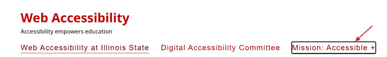 screenshot of a Campus Press navigation with black out line around the link with keyboard focus.