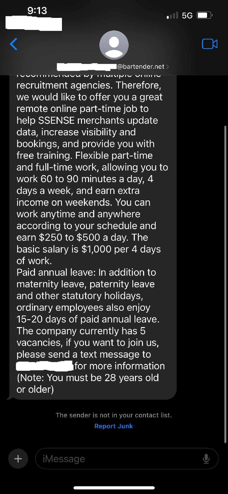 Fake Job SMS | Help - Illinois State