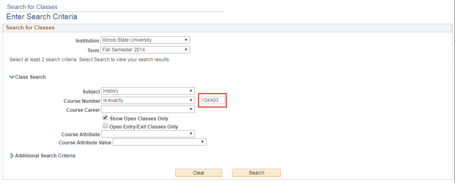 Image of Enter Search Criteria page with all criteria selected