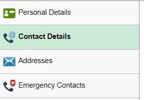 Screenshot of the contact details button.