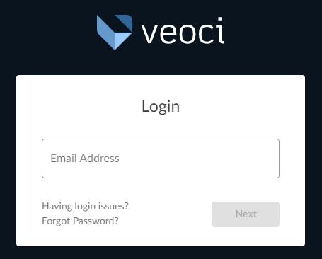 Veoci Login window