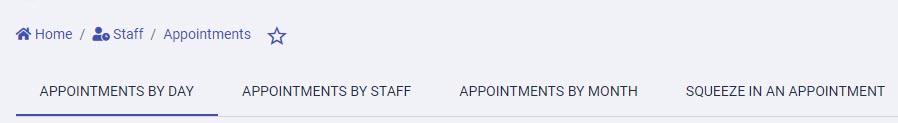 Appointments subtabs