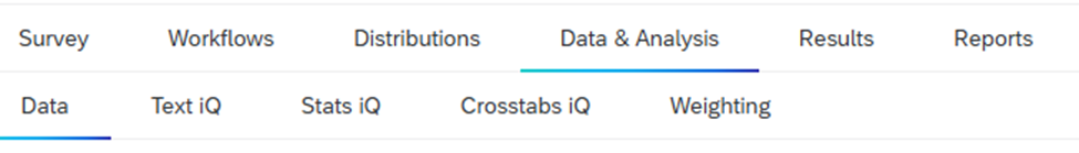 Data & Analysis subtabs