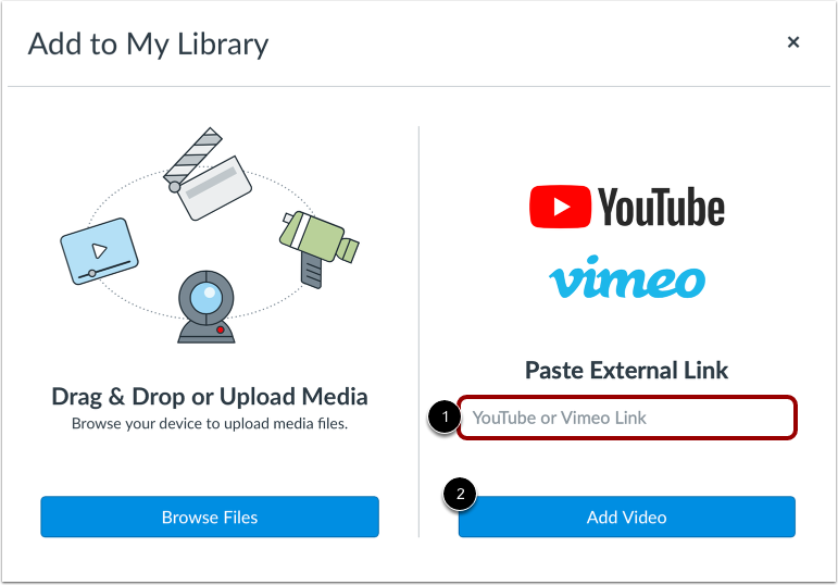 Screenshot of the Canvas Add to My Library page 