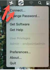 Screenshot of Self Service+ drop down menu