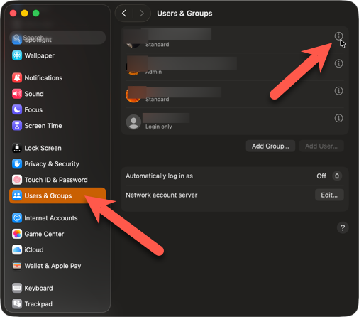 Screenshot of MacOS System Settings