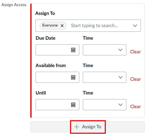 Assign To button in the Assign Access section