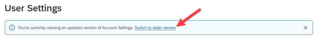 Switch to older version link