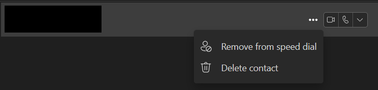 Screenshot of Remove from Speed Dial Option