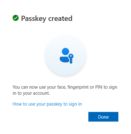 passkey created