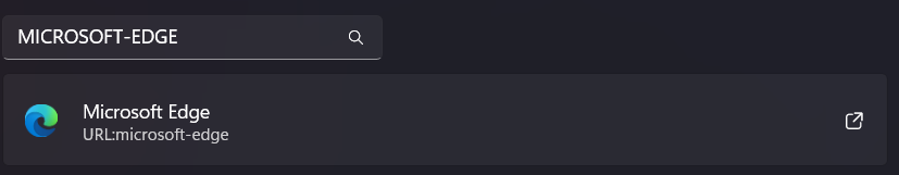 Searching for Microsoft Edge