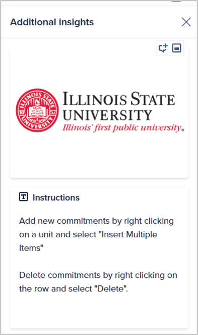 Instructions menu