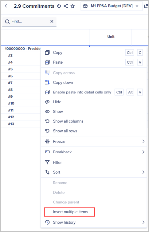 Insert multiple items link