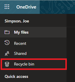 Recycle Bin link