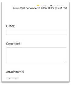 Image of Grade, Comments, and Attachments fields
