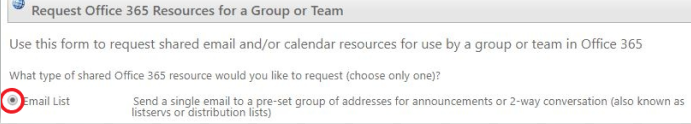 request email list option