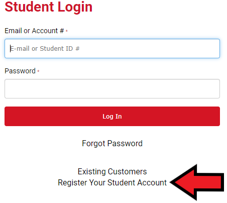 Student Log in and Registering your Account