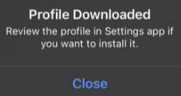 Profile Downloaded notification