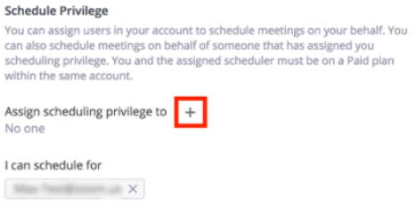 Setting up Scheduling privilege interface