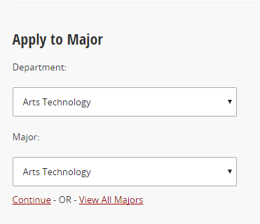 Choosing a Department and Major