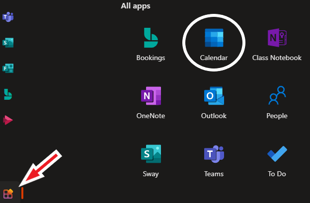 All Apps button in Microsoft 365