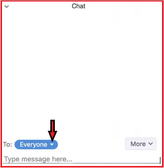 Chat Box opened with drop down menu