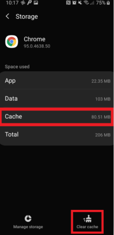 mobile browser cache clearing