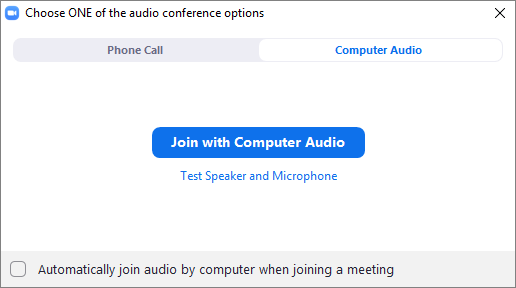 Join with Computer Audio image