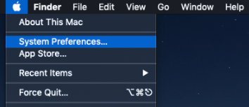 Apple menu - system preferences