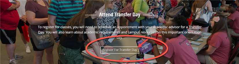 Screenshot depicting the Attend Transfer Day section of the My IllinoisState web portal