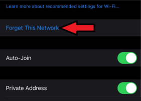 Forget this Network option