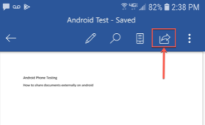 Share button for Android Microsoft 365