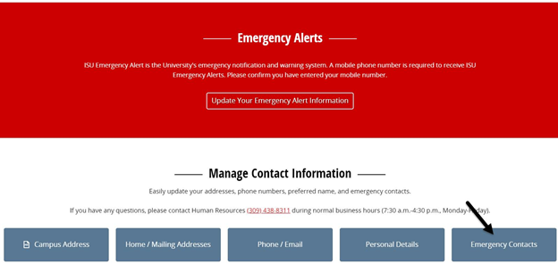 Emergency Contacts button